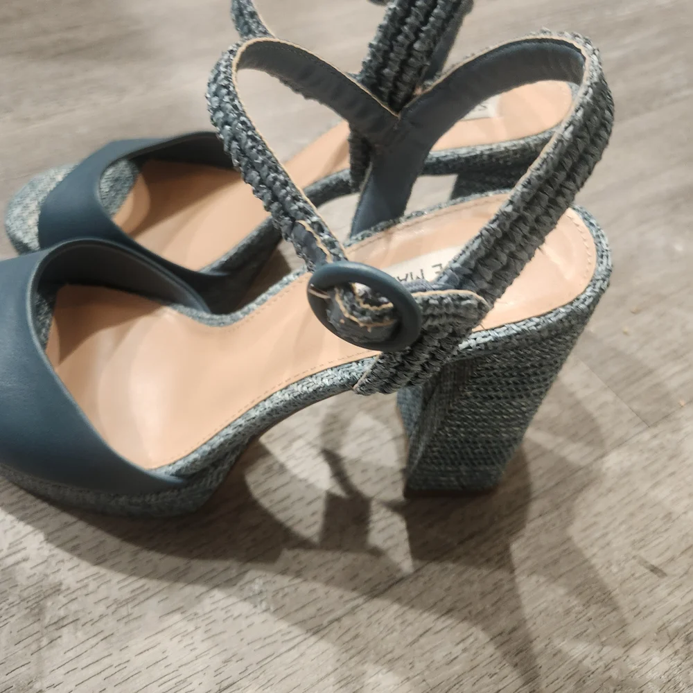Steve Madden Blue Platform Block Heel Sandals, Women's Size 10